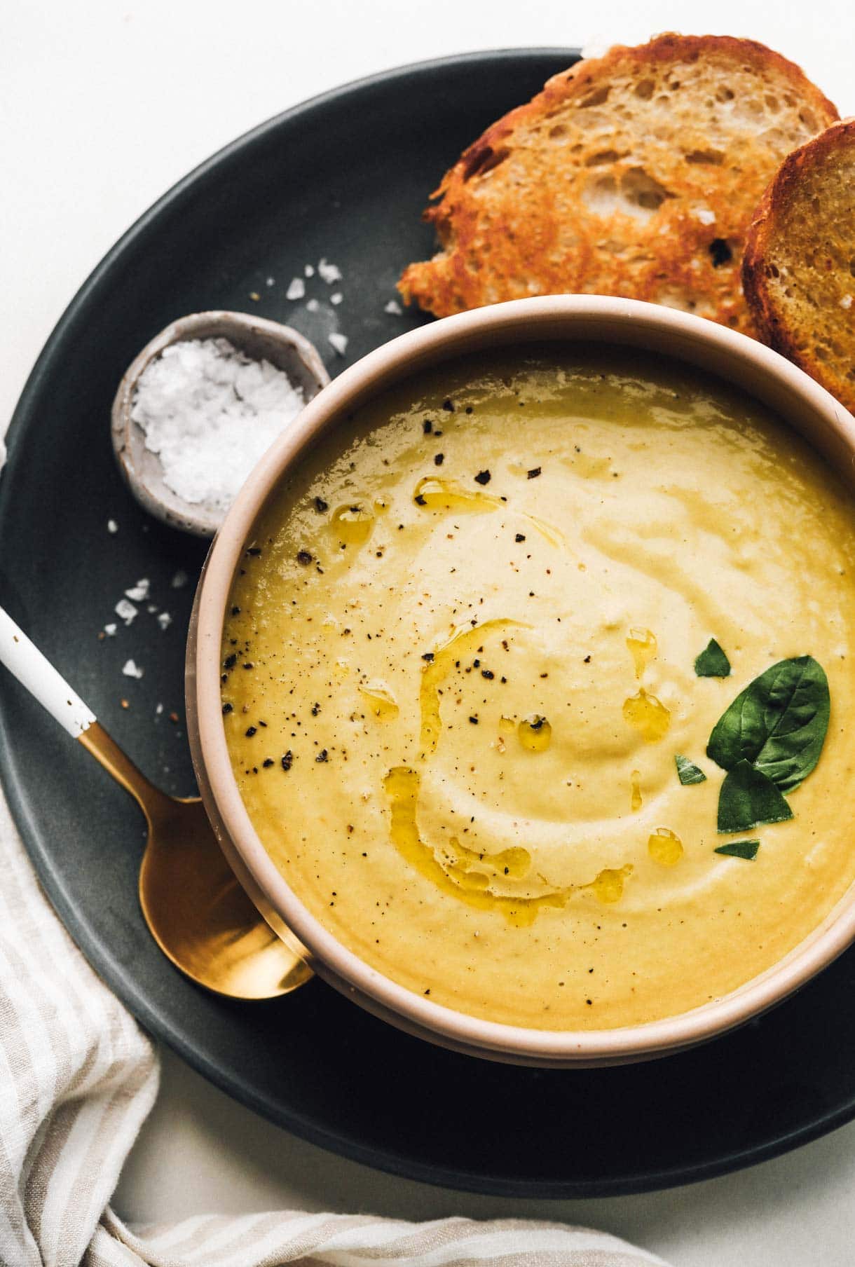 Creamy Dairy-Free Roasted Green Tomato Soup: Tartness Balanced